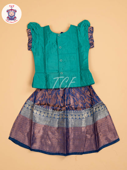 Teal Green & Blue - Pavadai Sattai