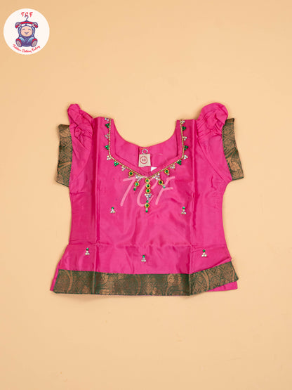 Pink & Dark Green - Pavadai Sattai