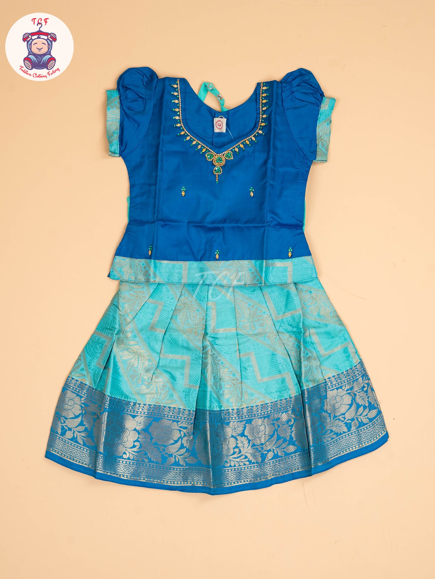 Blue & Teal Green - Pavadai Sattai