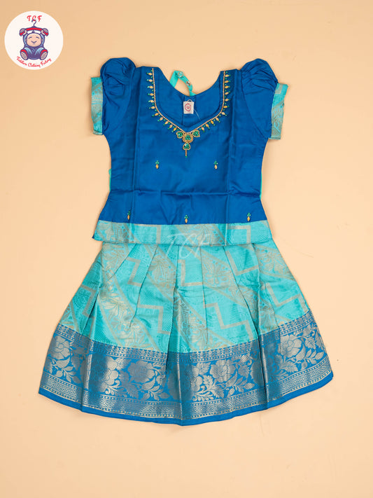 Blue & Teal Green - Pavadai Sattai