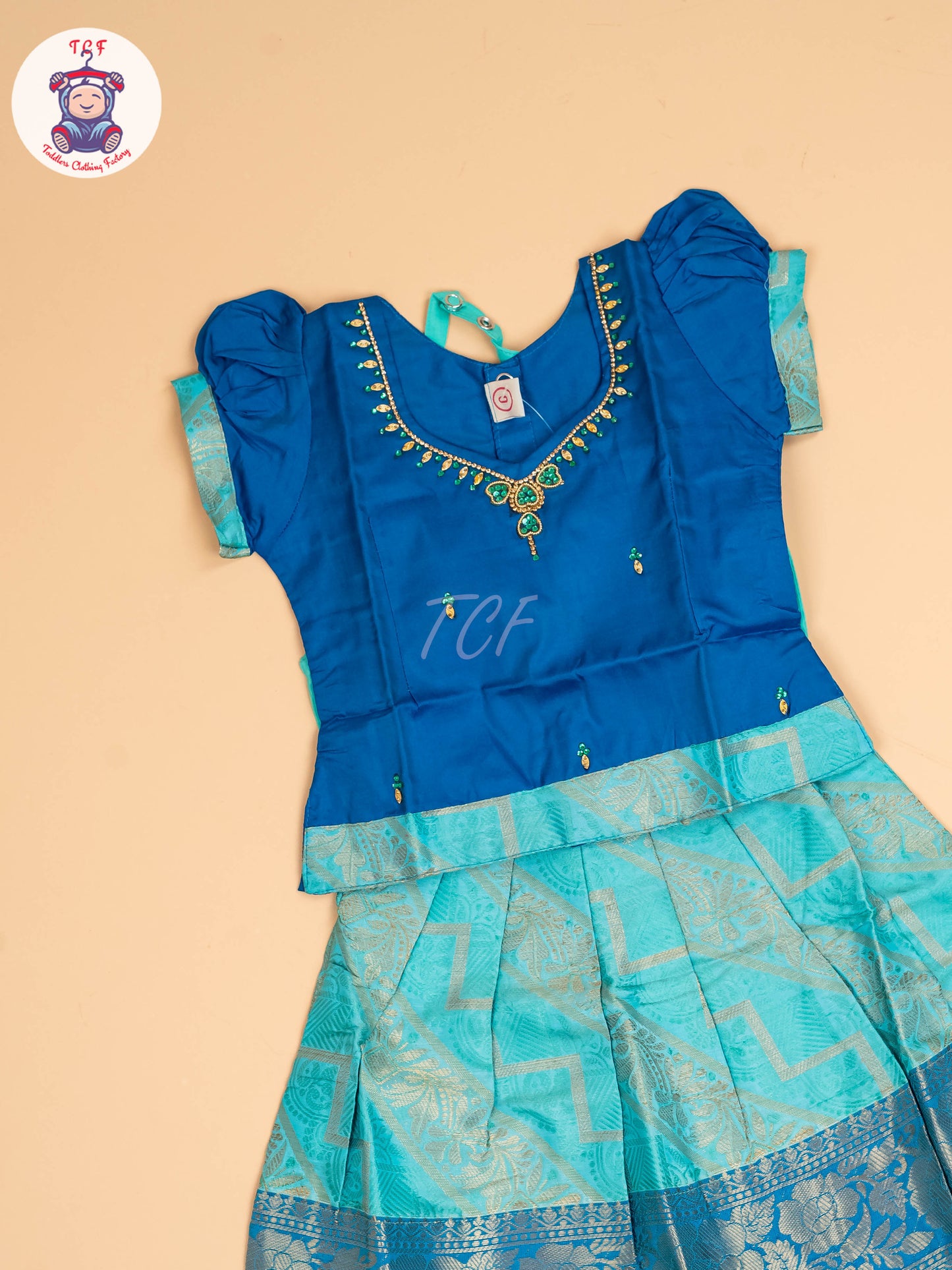 Blue & Teal Green - Pavadai Sattai