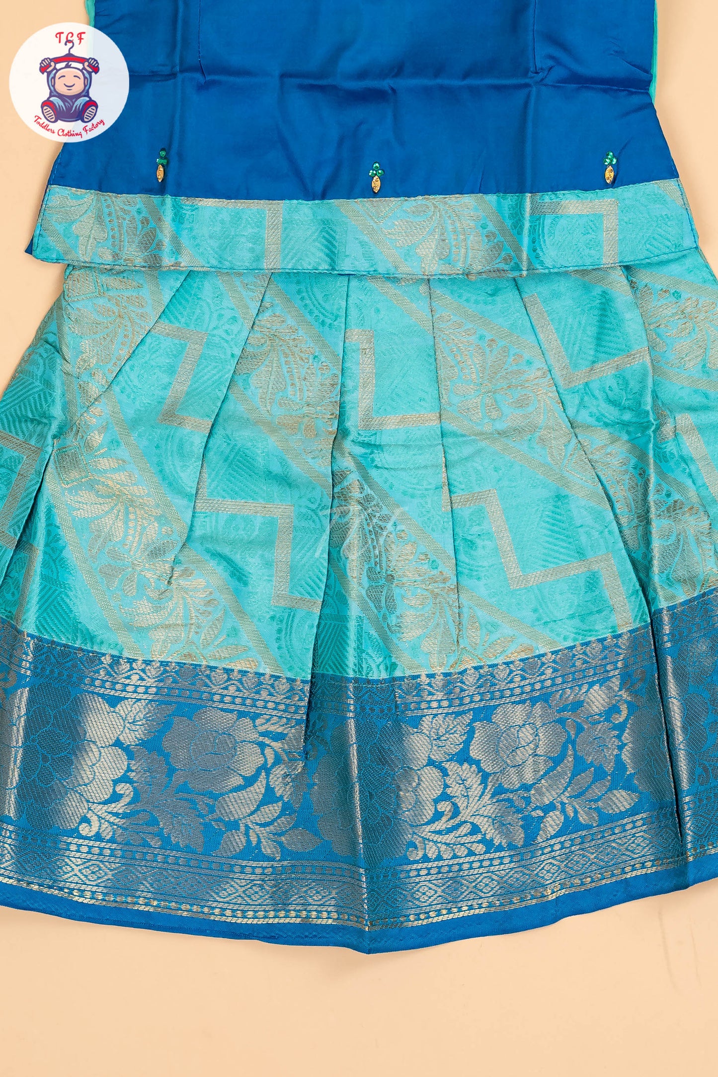Blue & Teal Green - Pavadai Sattai
