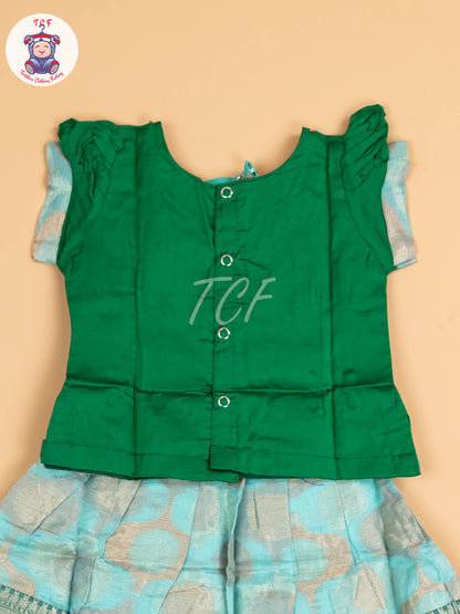 Dark Green & Teal Green - Pavadai Sattai