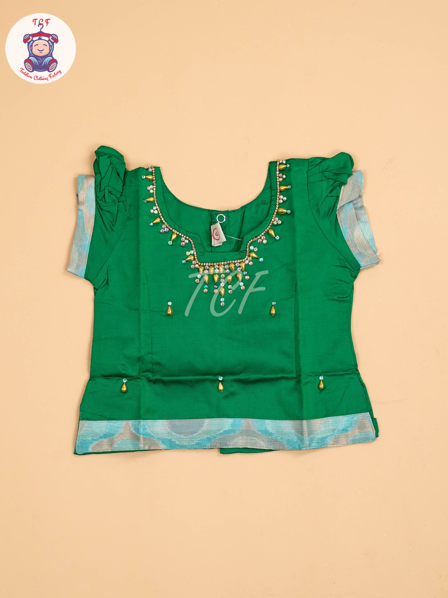 Dark Green & Teal Green - Pavadai Sattai