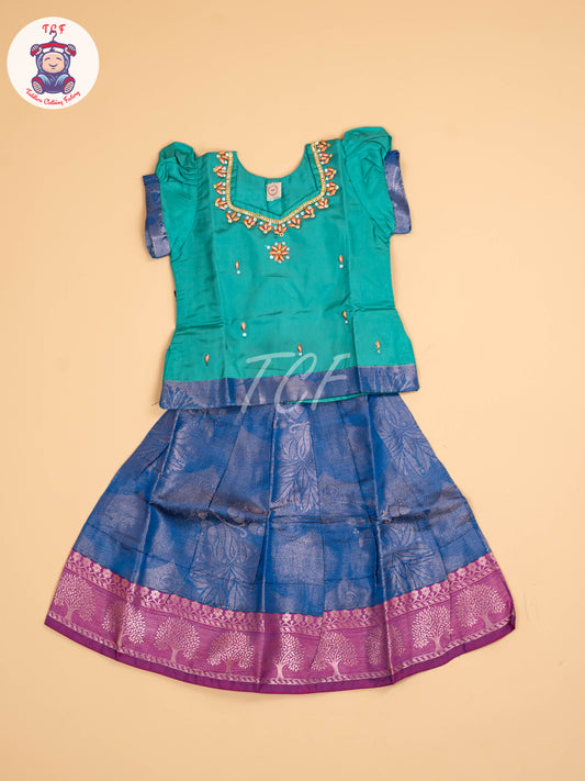 Teal Green & Blue - Pavadai Sattai