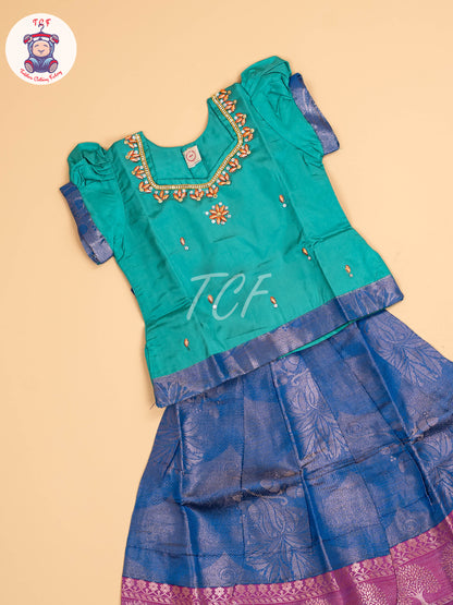 Teal Green & Blue - Pavadai Sattai