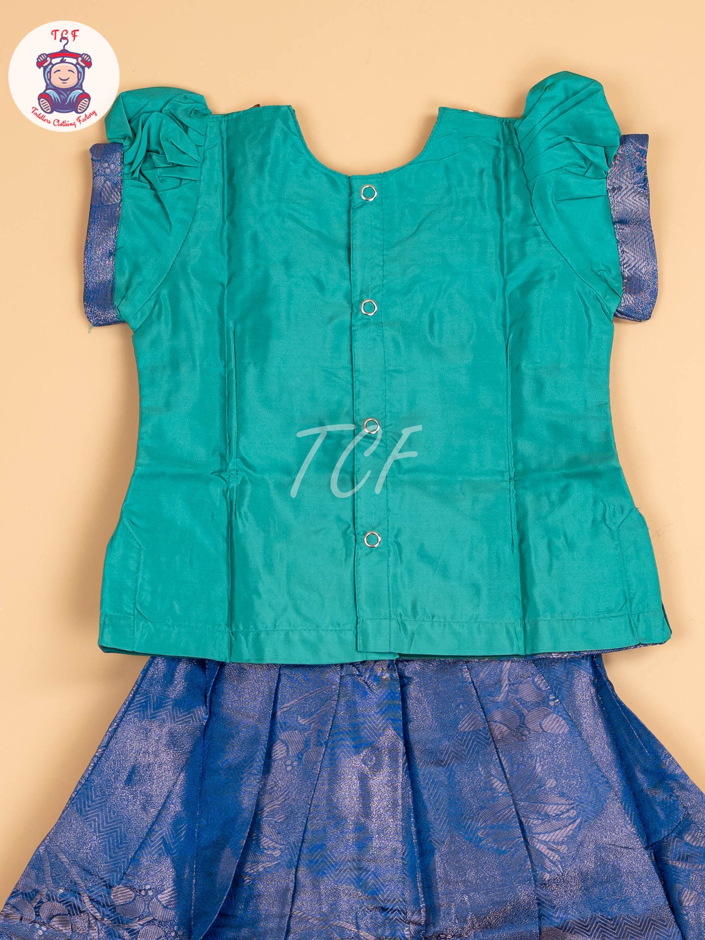 Teal Green & Blue - Pavadai Sattai