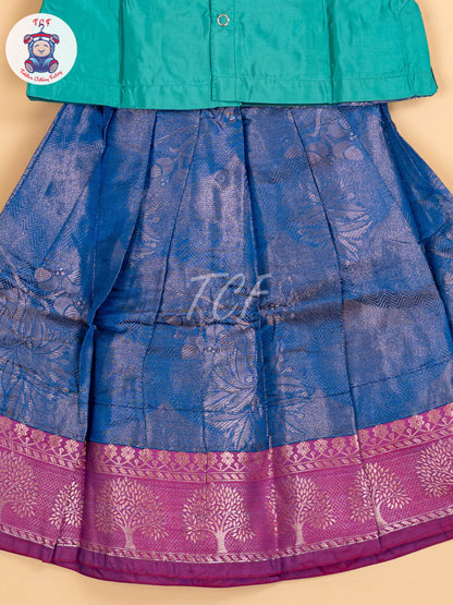 Teal Green & Blue - Pavadai Sattai