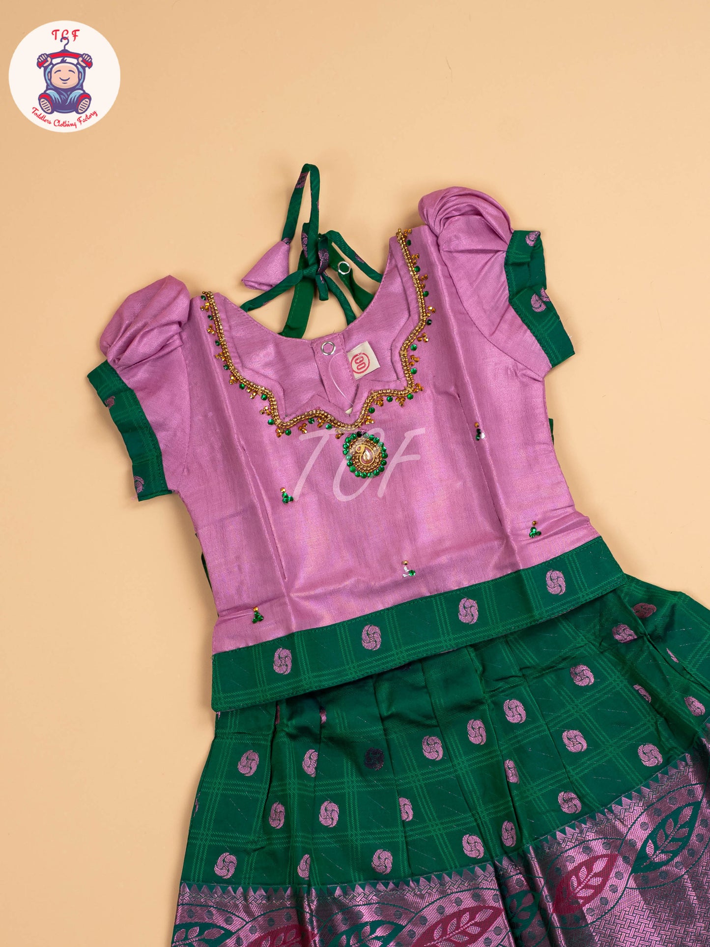 Lite Purple & Dark Green - Pavadai Sattai