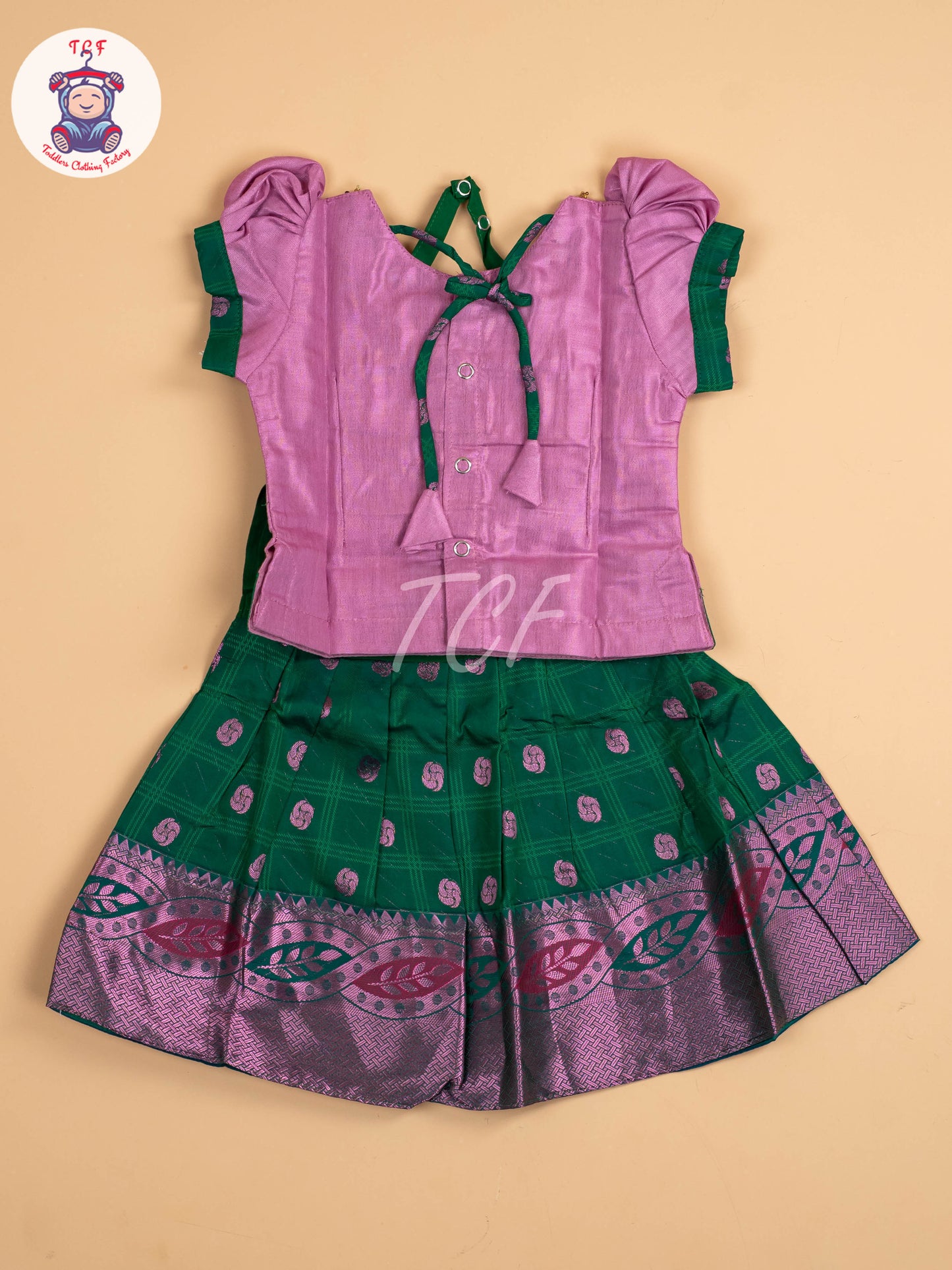 Lite Purple & Dark Green - Pavadai Sattai