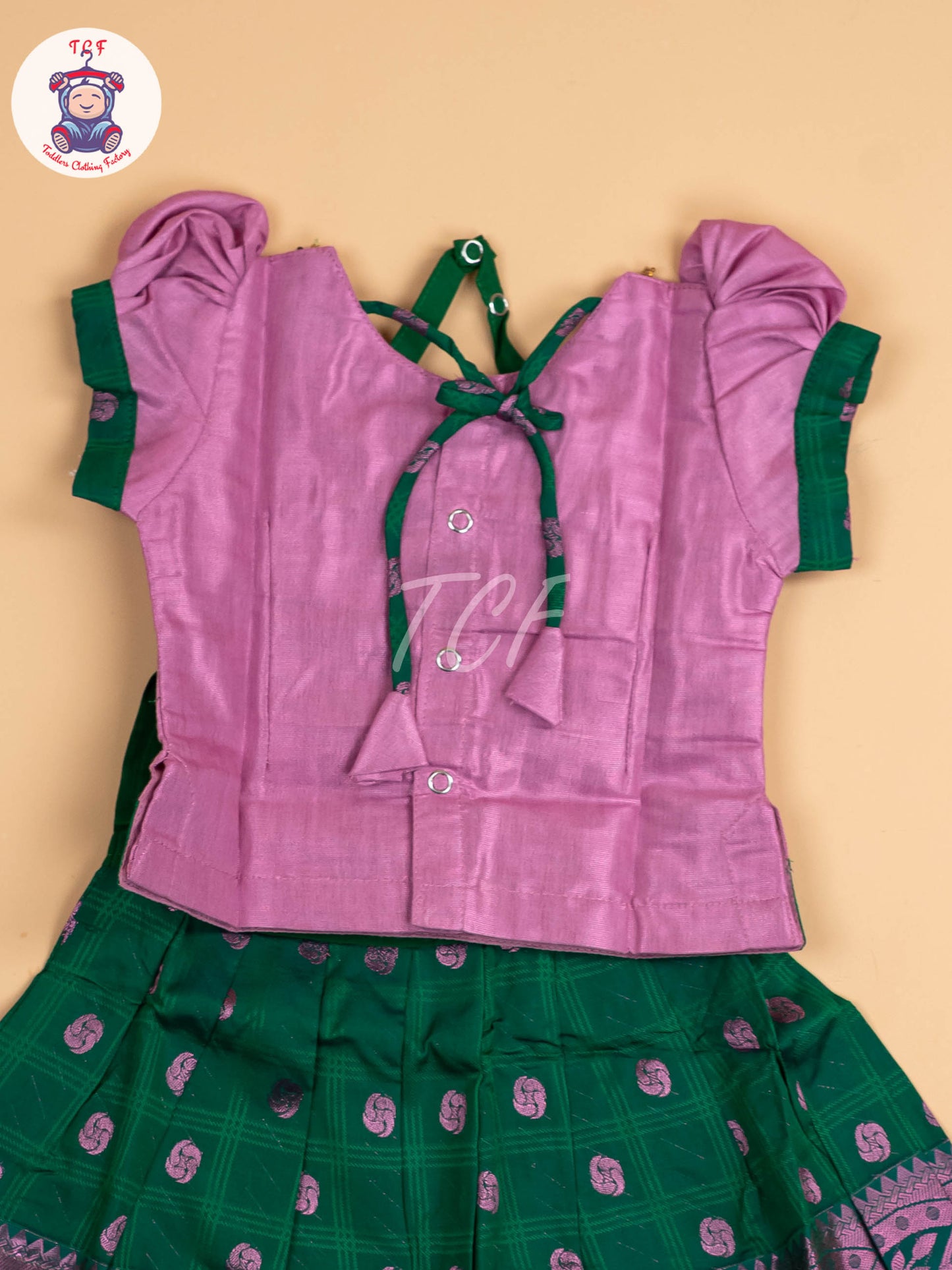 Lite Purple & Dark Green - Pavadai Sattai