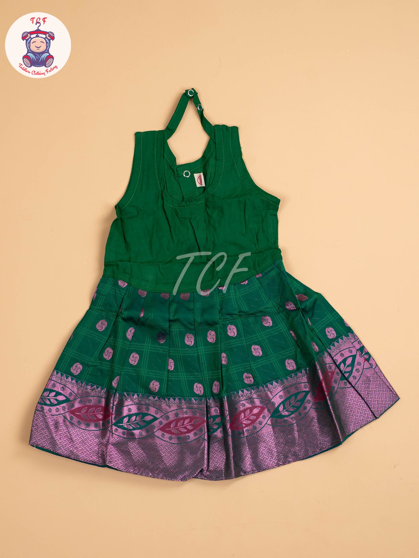 Lite Purple & Dark Green - Pavadai Sattai