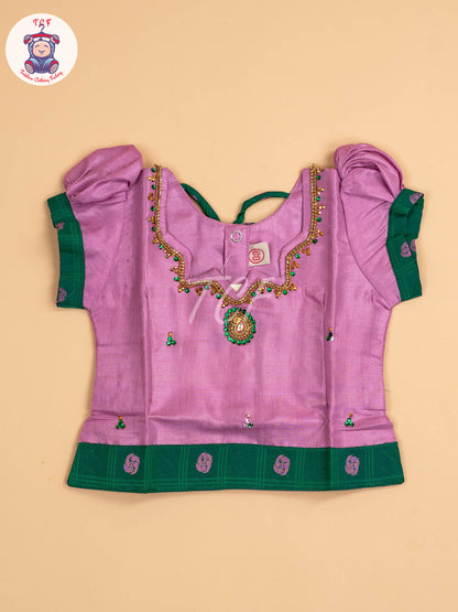 Lite Purple & Dark Green - Pavadai Sattai