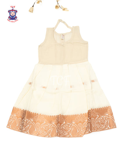 Bottle Green & Peach - Baby Girls Readymade Pavadai Sattai