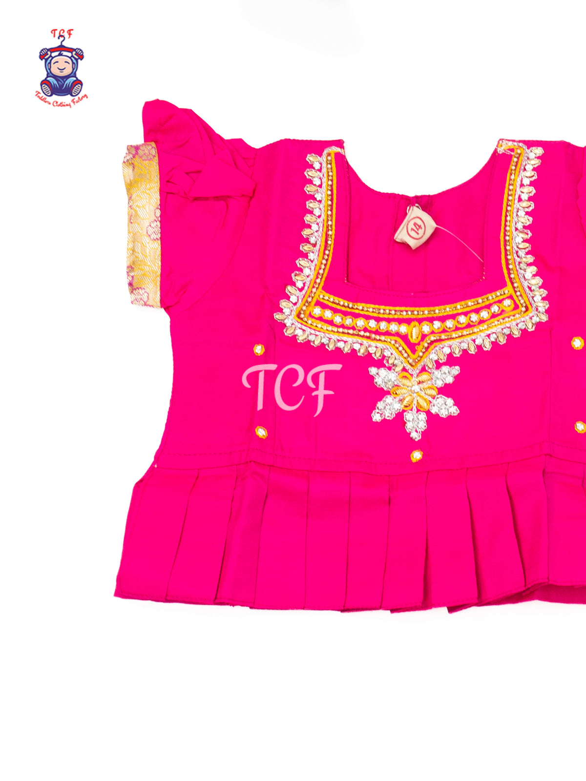 Rani Pink & Gold - Baby Girls Readymade Pavadai Sattai
