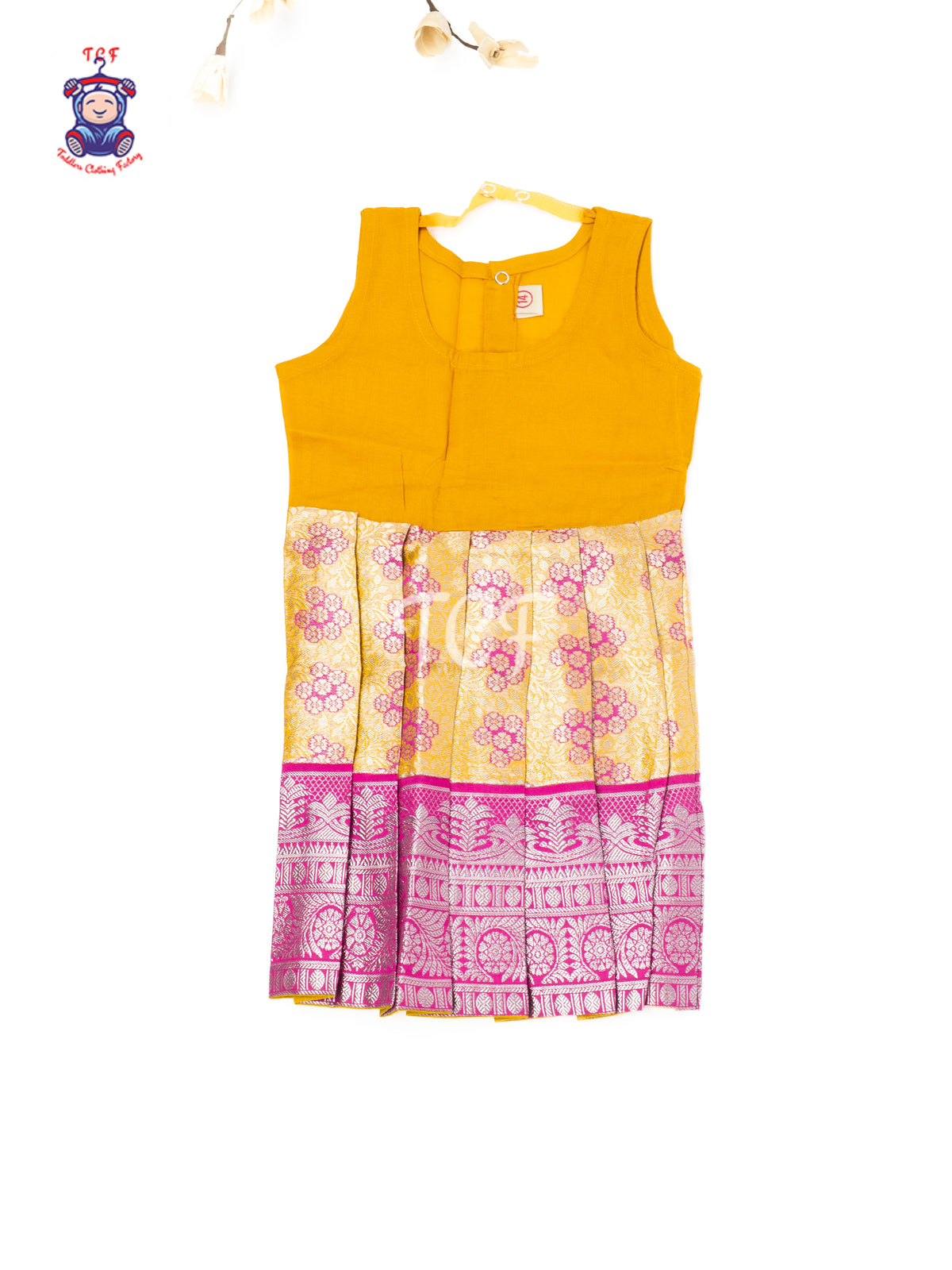 Rani Pink & Gold - Baby Girls Readymade Pavadai Sattai