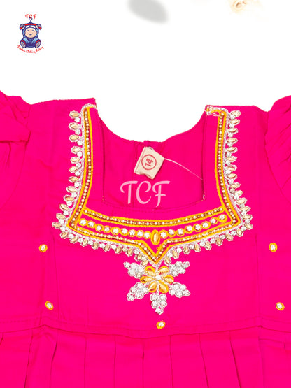 Rani Pink & Gold - Baby Girls Readymade Pavadai Sattai