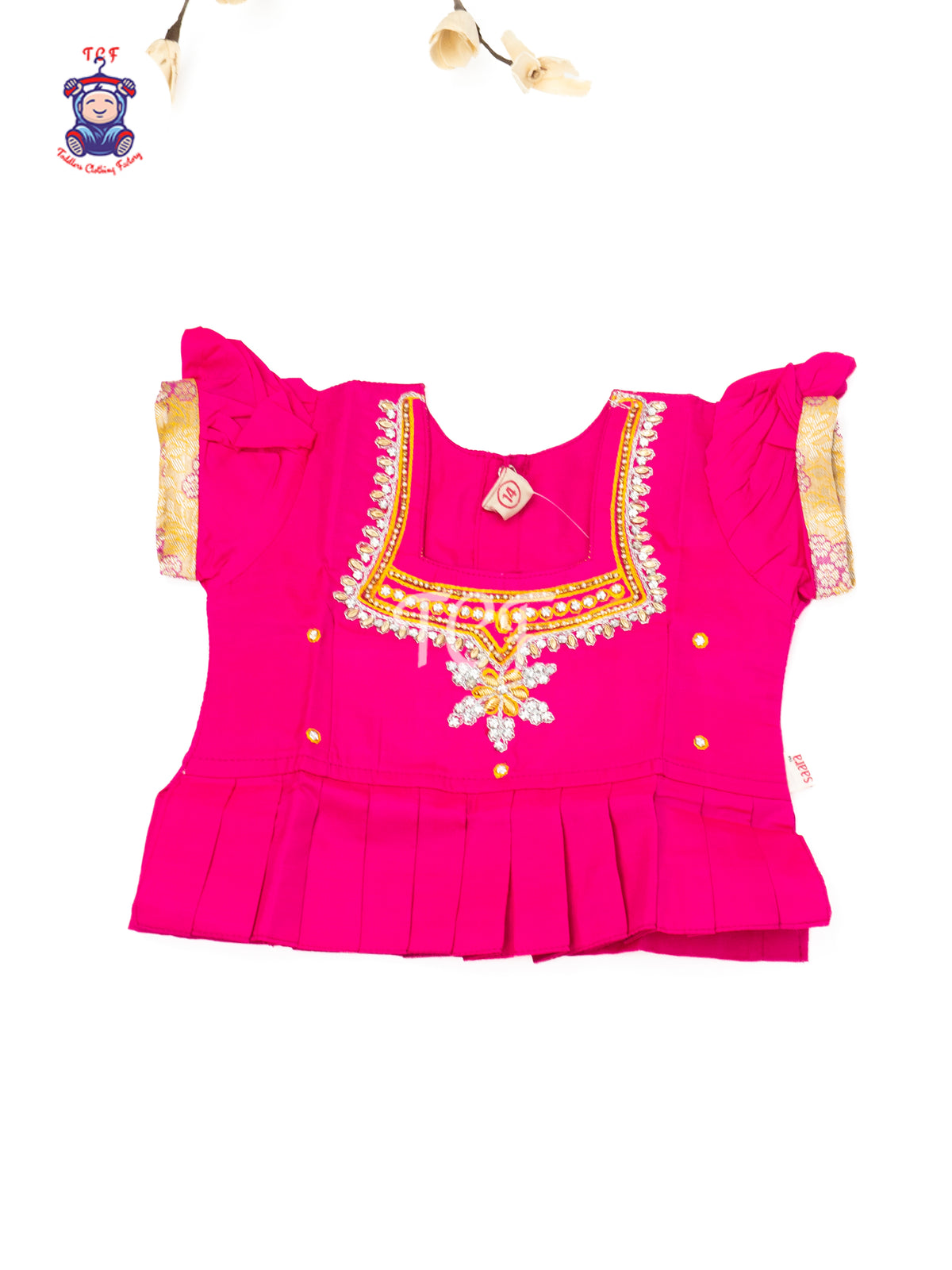 Rani Pink & Gold - Baby Girls Readymade Pavadai Sattai