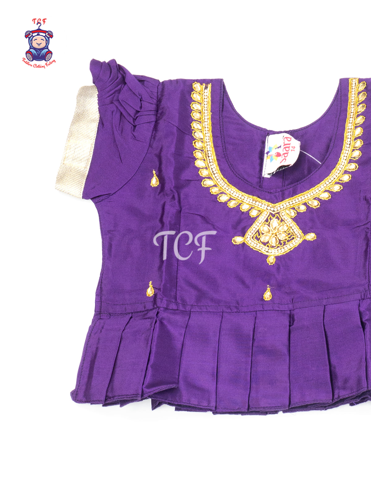 Purple & Gold - Baby Girls Readymade Pavadai Sattai