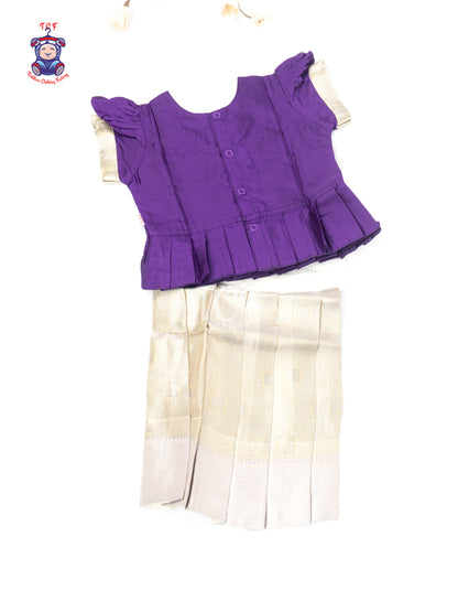Purple & Gold - Baby Girls Readymade Pavadai Sattai