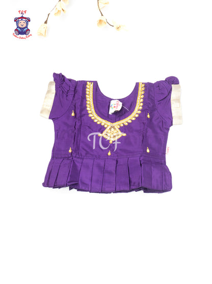 Purple & Gold - Baby Girls Readymade Pavadai Sattai