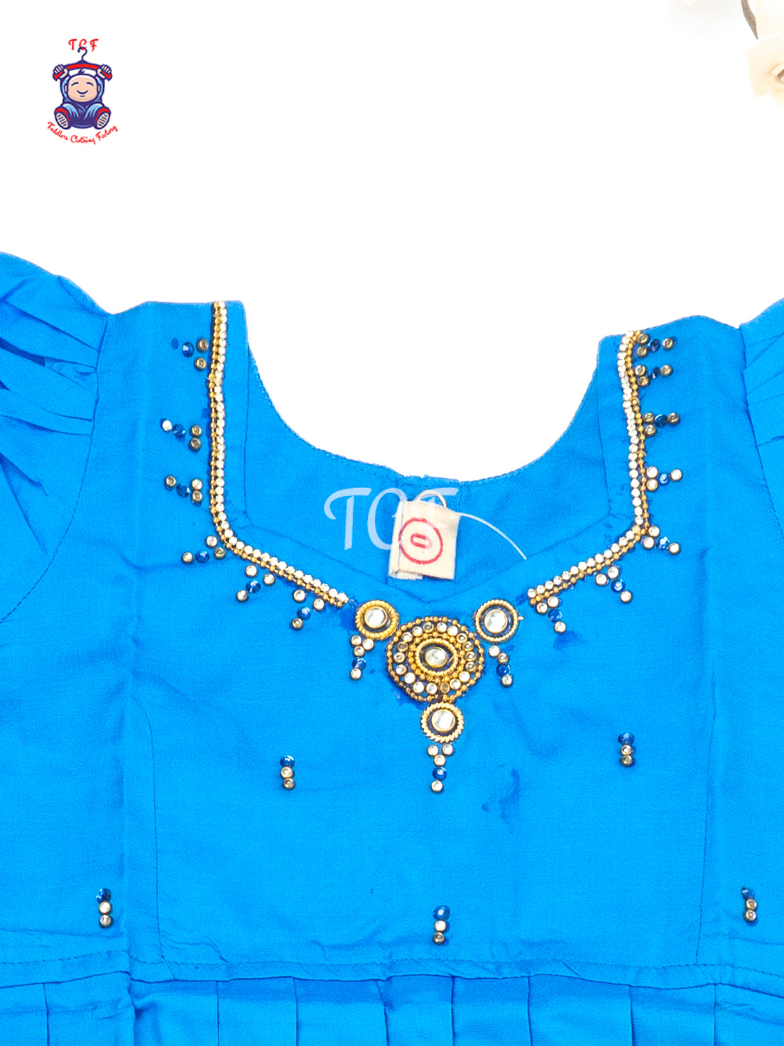 Royal Blue & Gold - Baby Girls Readymade Pavadai Sattai