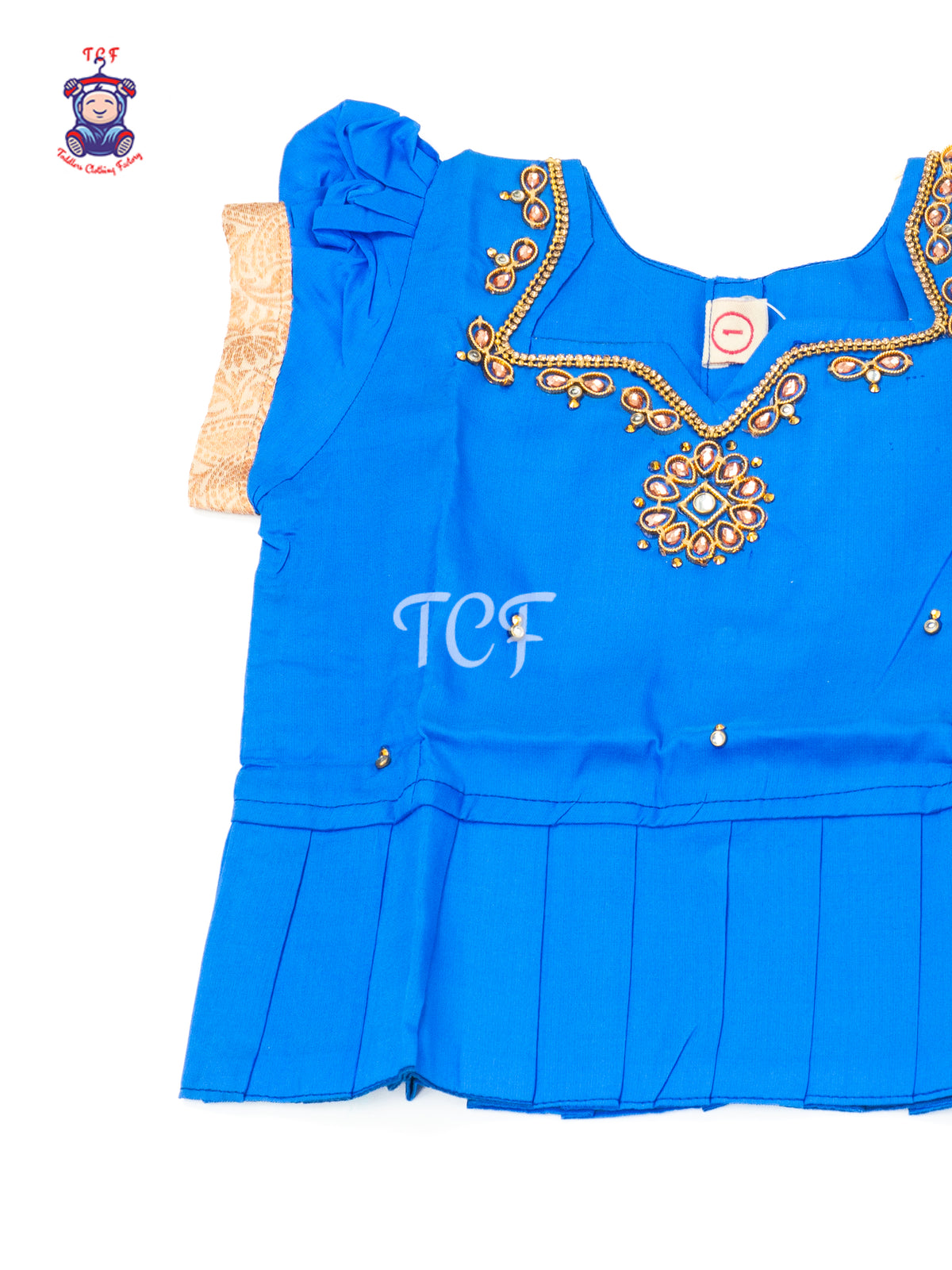 Royal Blue & Rose Gold - Baby Girls Readymade Pavadai Sattai