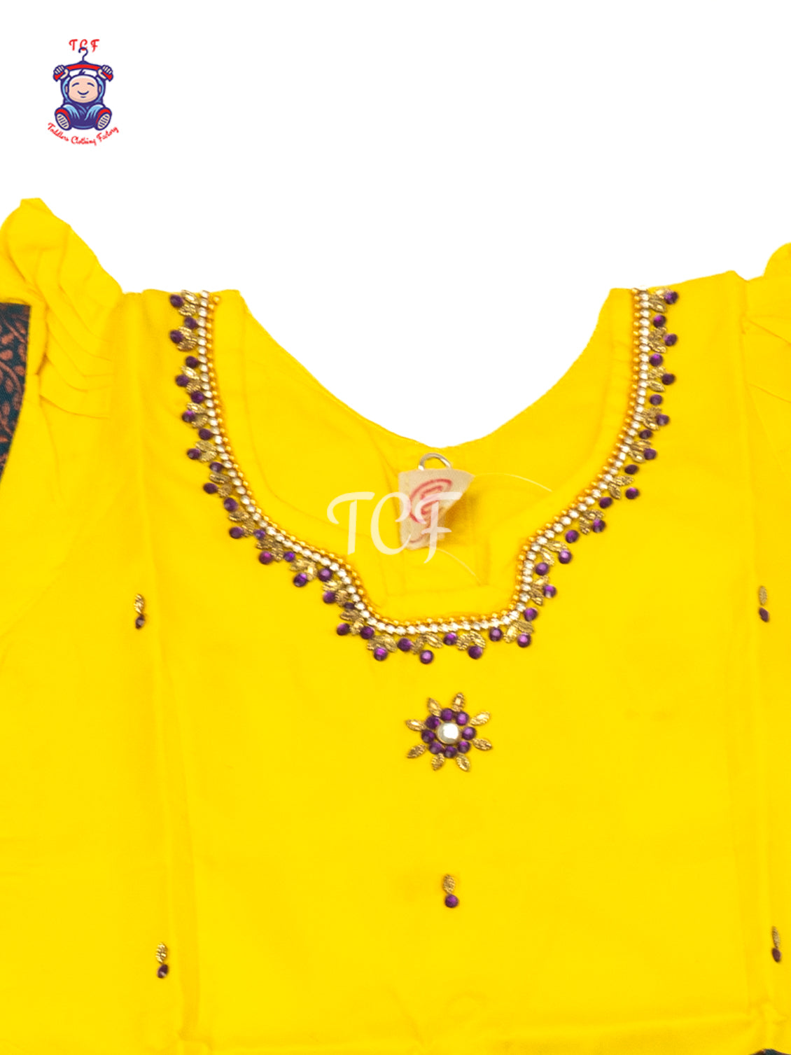 Yellow & Purple - Baby Girls Readymade Pavadai Sattai