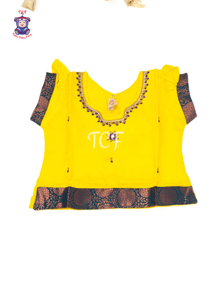 Yellow & Purple - Baby Girls Readymade Pavadai Sattai