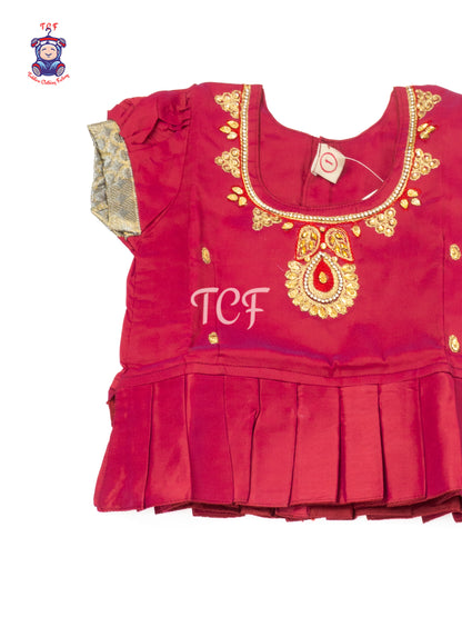 Rani Pink & Gold - Baby Girls Readymade Pavadai Sattai