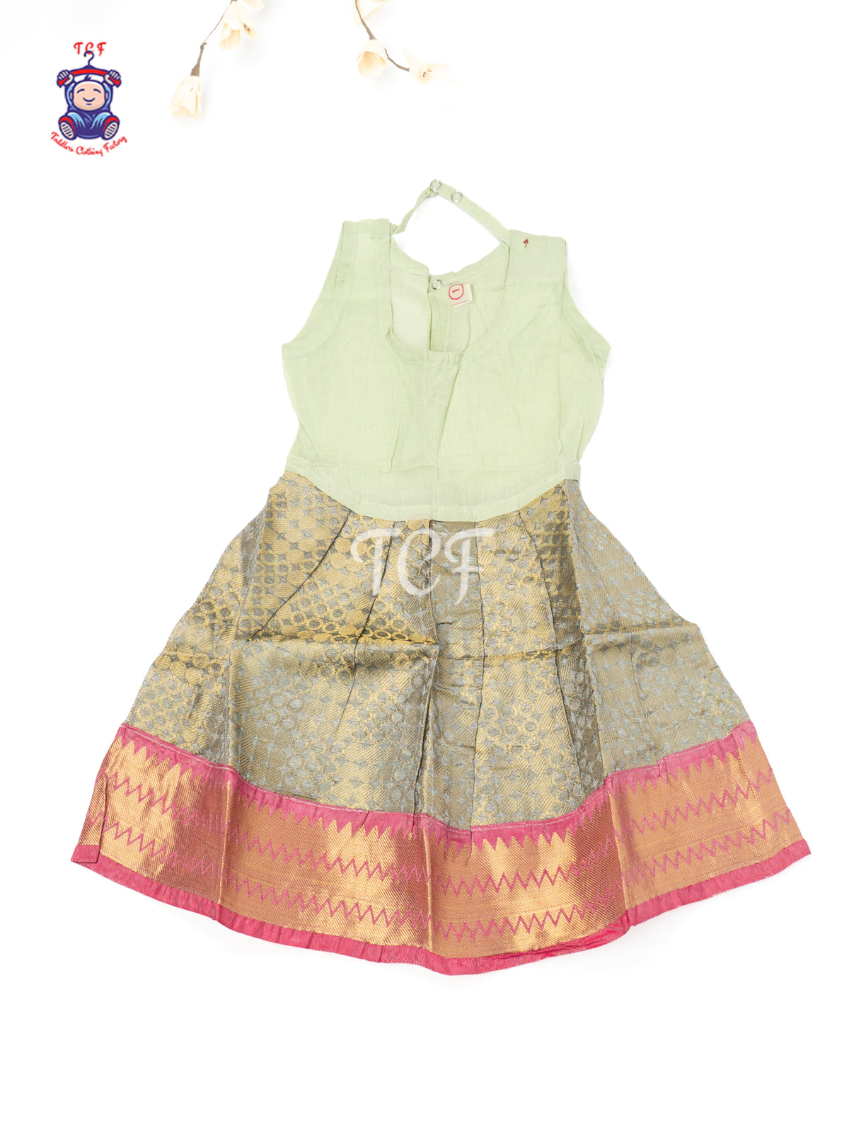 Rani Pink & Gold - Baby Girls Readymade Pavadai Sattai