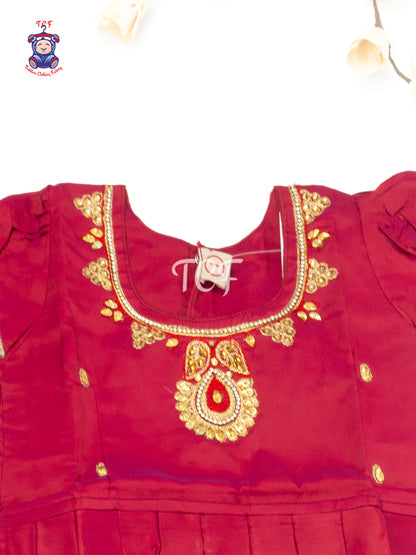 Rani Pink & Gold - Baby Girls Readymade Pavadai Sattai