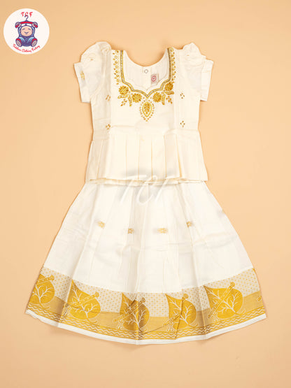 Half White Kerala Cotton - Pavadai Sattai