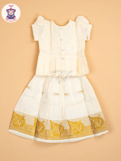 Half White Kerala Cotton - Pavadai Sattai