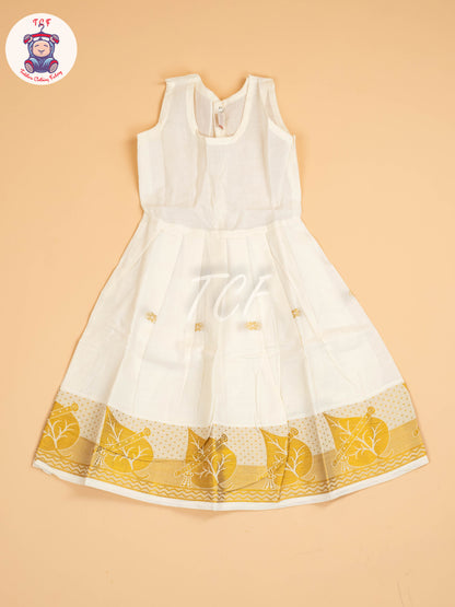 Half White Kerala Cotton - Pavadai Sattai
