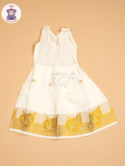 Half White Kerala Cotton - Pavadai Sattai
