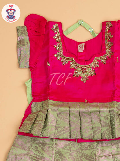 Dark Pink & Green - Pavadai Sattai
