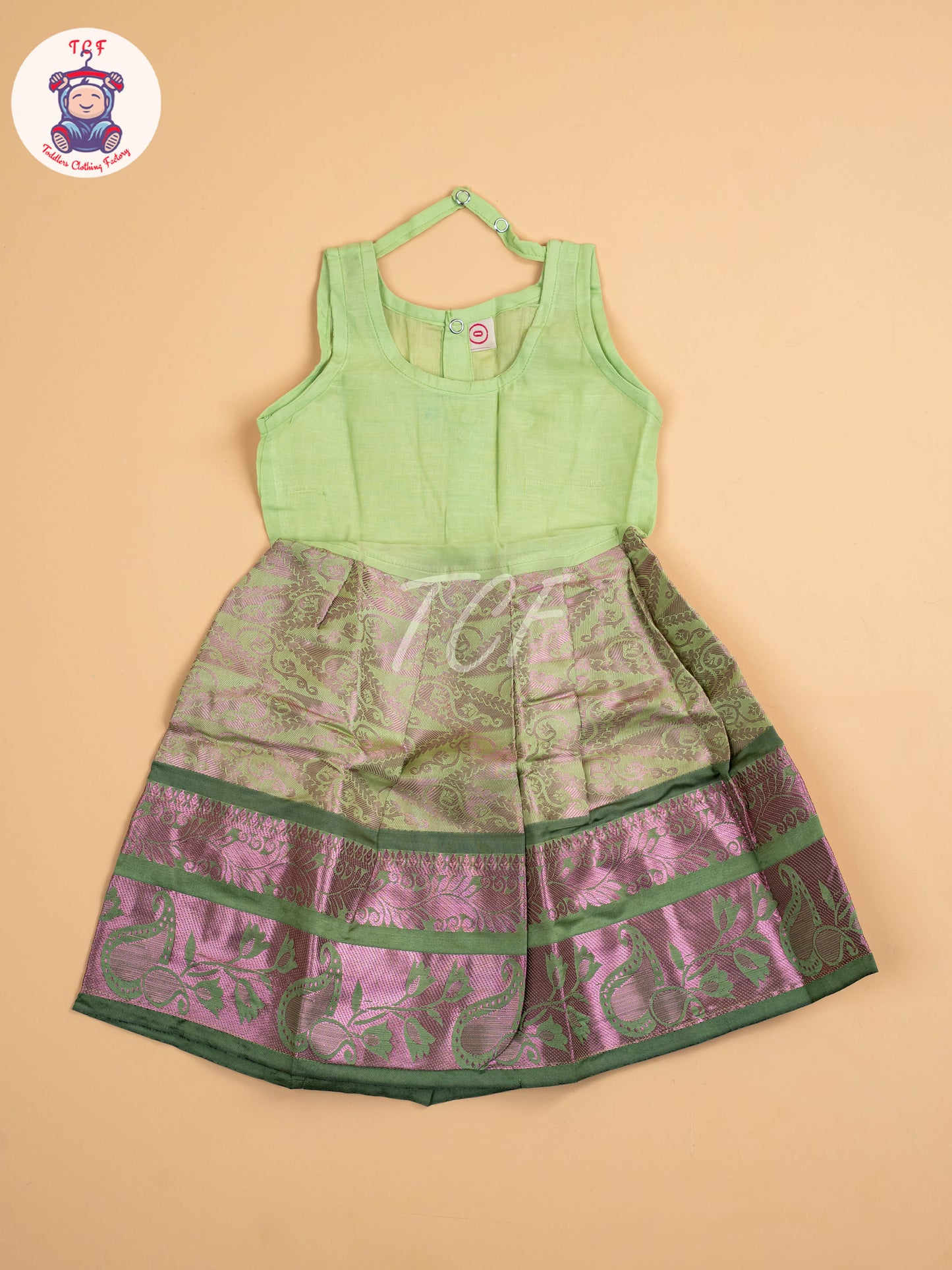 Dark Pink & Green - Pavadai Sattai