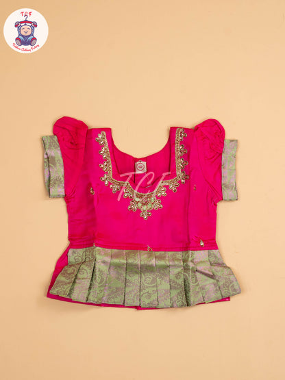 Dark Pink & Green - Pavadai Sattai