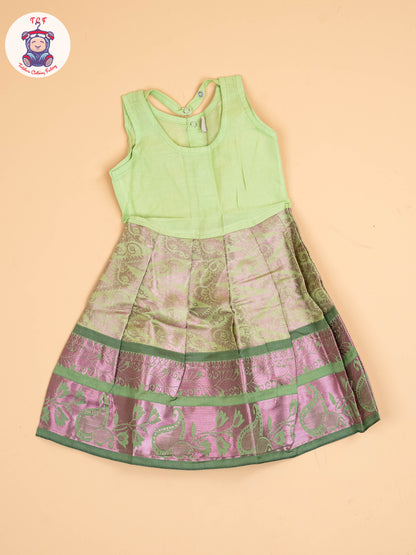 Maroon & Lite Green - Pavadai Sattai