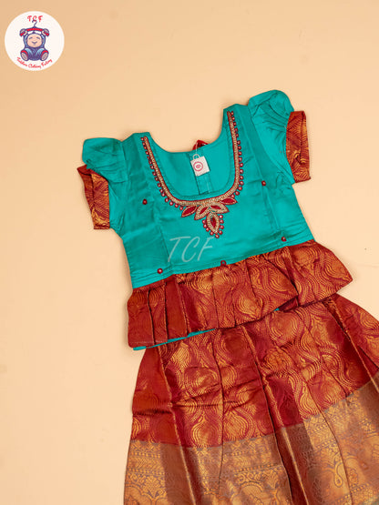 Green & Maroon - Pavadai Sattai
