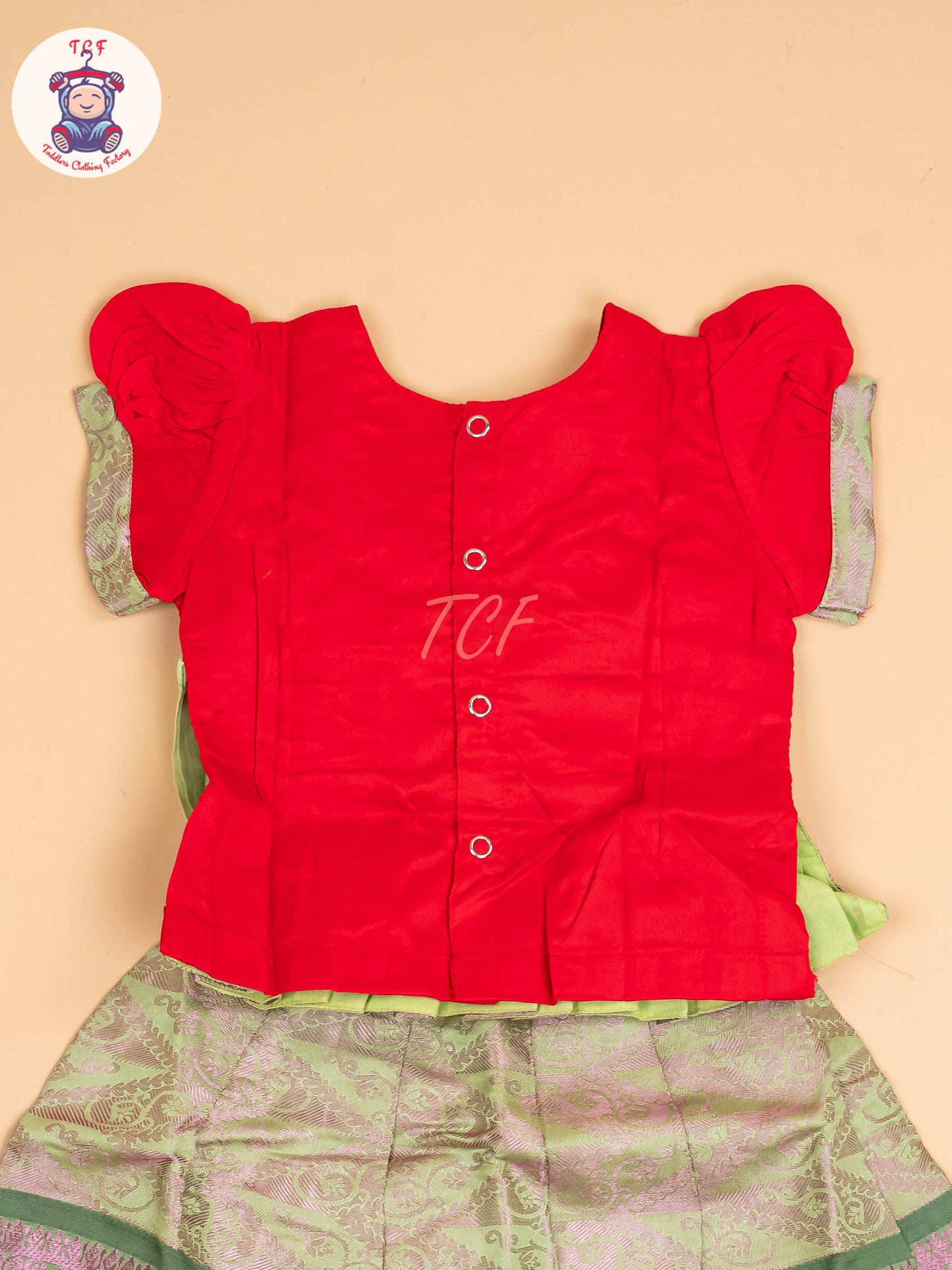 Pink & Lite Green - Pavadai Sattai