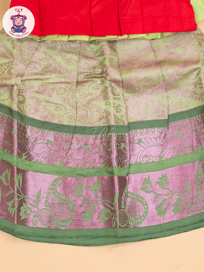 Pink & Lite Green - Pavadai Sattai