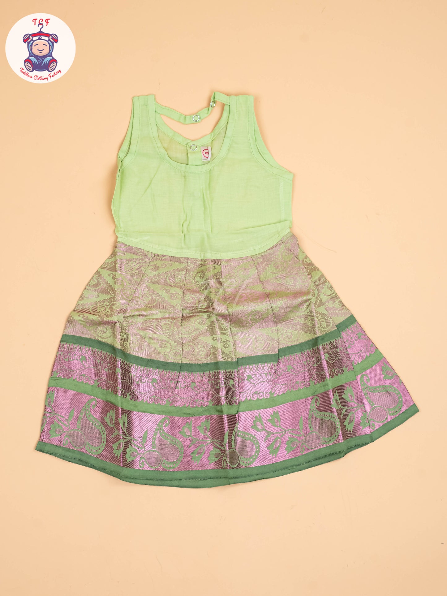 Pink & Lite Green - Pavadai Sattai
