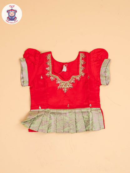 Pink & Lite Green - Pavadai Sattai
