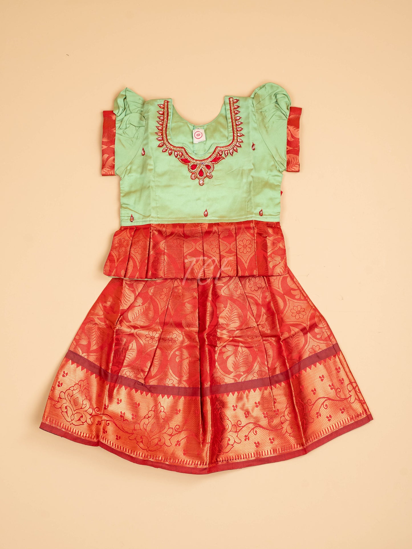 Lite Green & Maroon - Pavadai Sattai