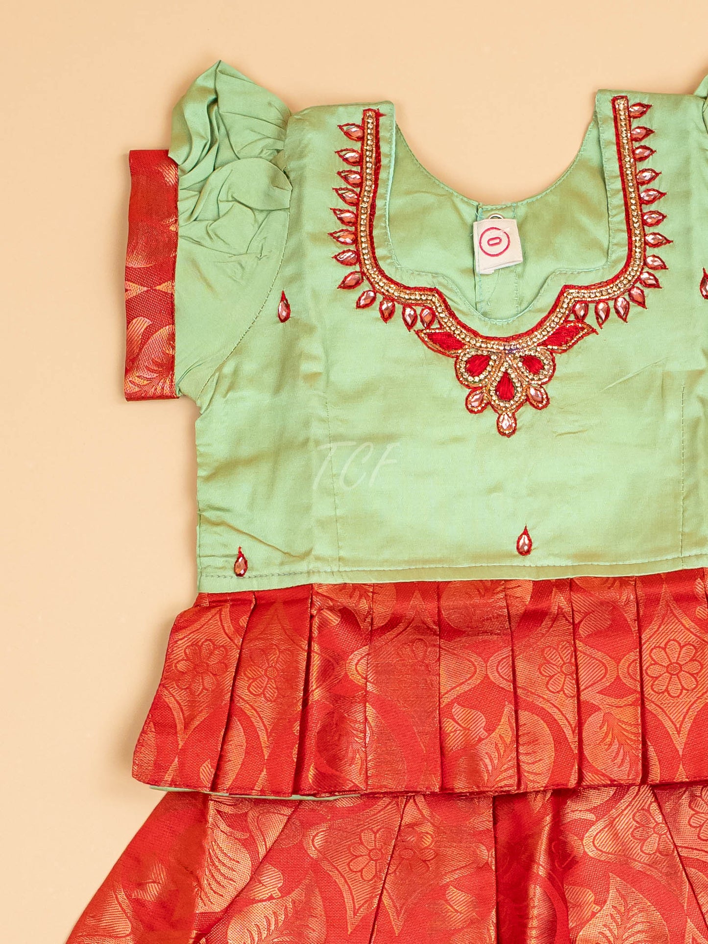 Lite Green & Maroon - Pavadai Sattai