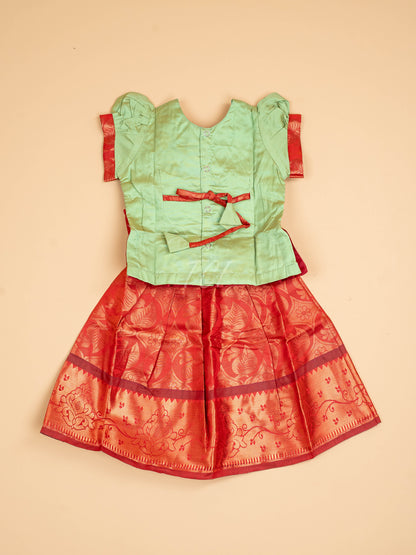 Lite Green & Maroon - Pavadai Sattai