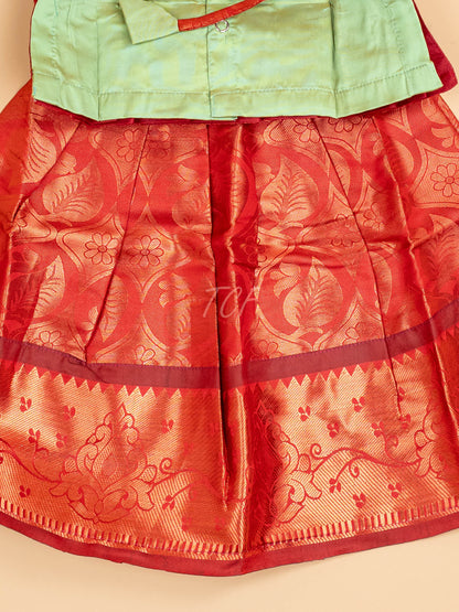 Lite Green & Maroon - Pavadai Sattai