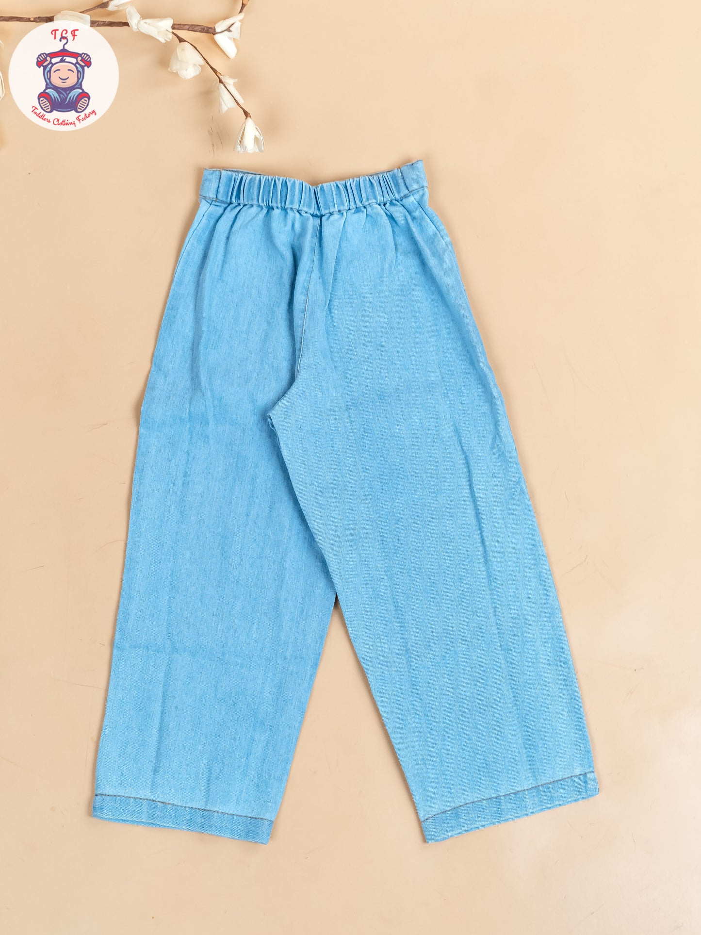 Blue - Denim Solid Top and Jean Pant